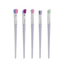 5 Pieces Rainbow Cosmetic Eye Shadow Brushes Sets Plastic Colorful Thread Handle Brush Makeup Sets